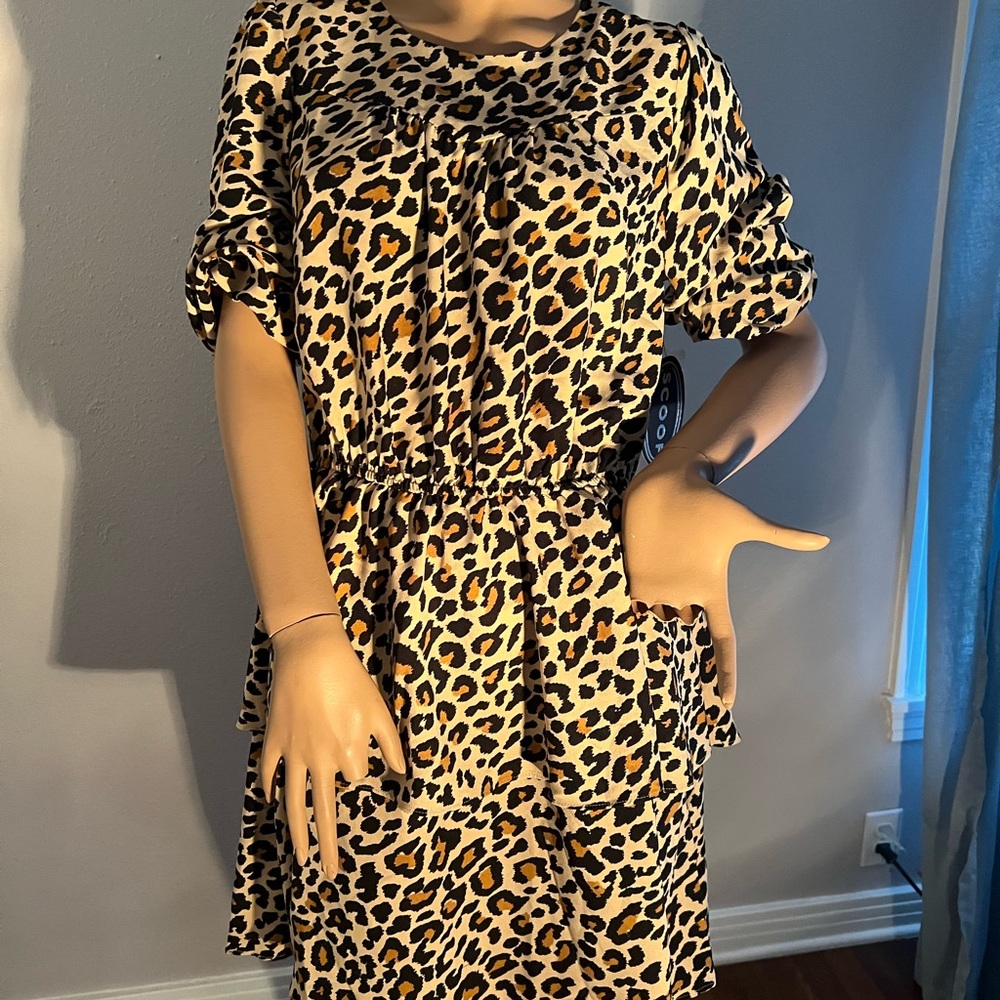 Leopard Print High Low Dress